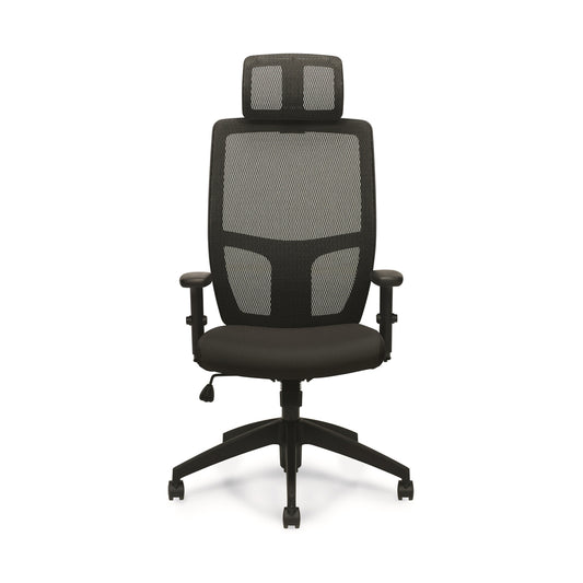 Global Format Rotary High Back Synchro-Tilter Chair with Adjustable Headrest - Terrace Echo