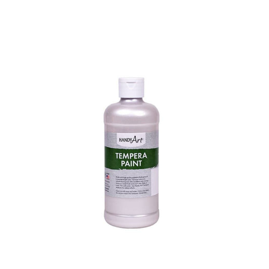 Handy Art Sparkle Tempera Paint, White, 473ml.