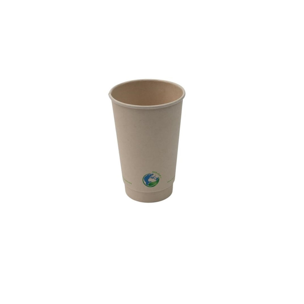 Eco-Packaging Compostable Bamboo Double Wall Cups - 16oz - 500 Pack