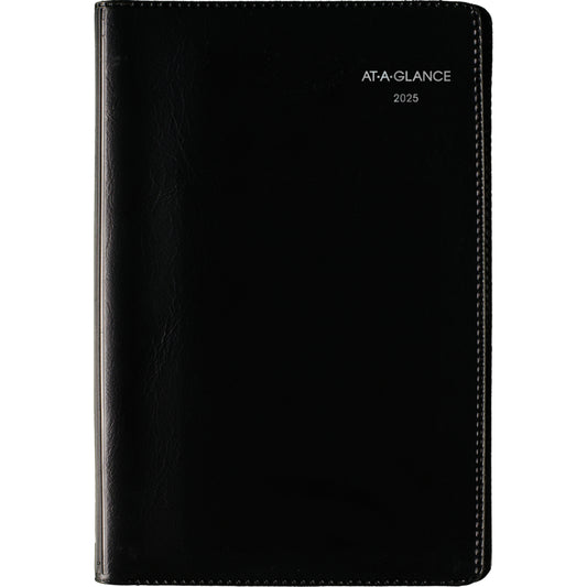 AT-A-GLANCE 2025 Weekly Appointment Book - 6" H x 3-3/4" W - Black - Bilingual