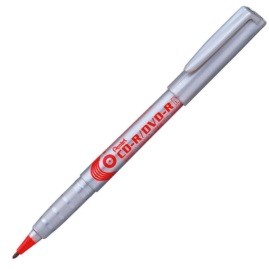 Marqueur permanent Pentel pour CD-R/DVD-R - Pointe fine - Rouge