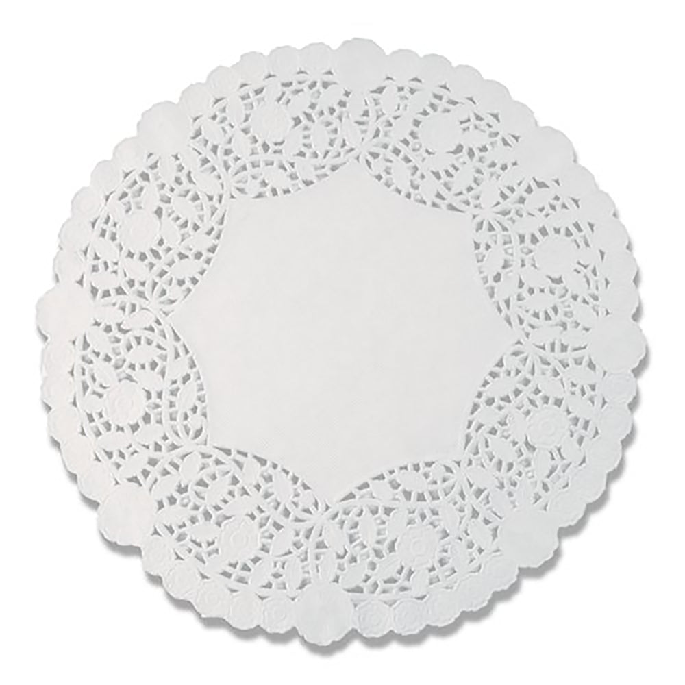 Napperons en papier dentelle Lapaco Lancaster – 23 cm de diamètre – Blanc – Paquet de 500