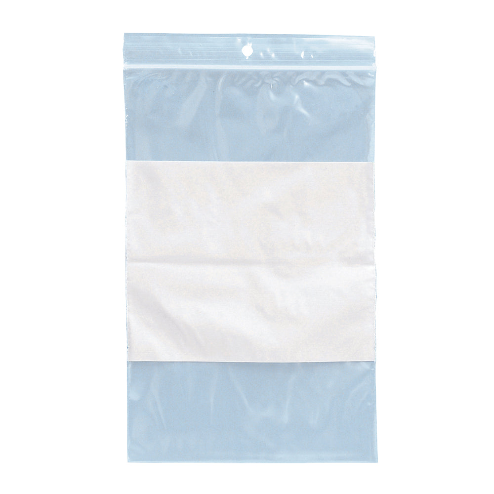 SPC Reclosable Poly Bag with Hang Hole - 2 Mil - 8" x 8" - White Block - 1000 Pack