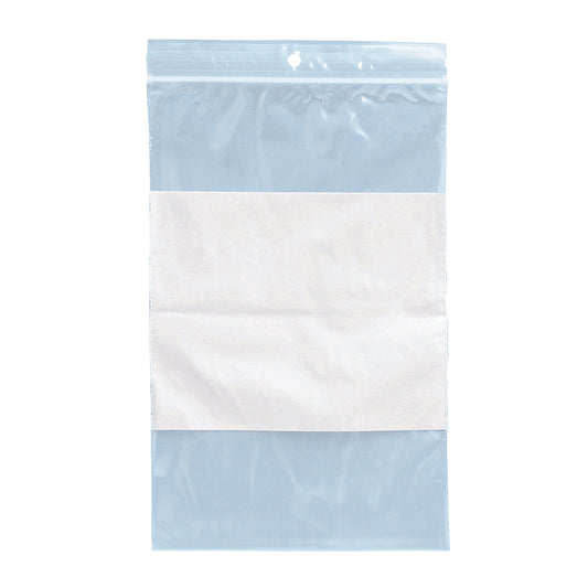 Sachet refermable SPC en polyéthylène avec trou de suspension - 2 mil - 8" x 8" - Bloc blanc - Paquet de 1 000