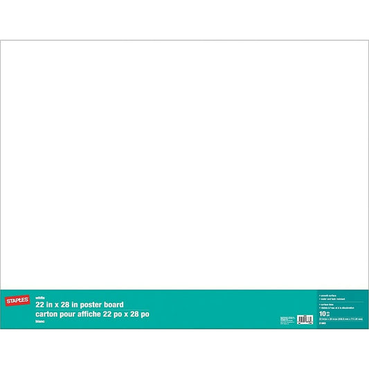Panneau d'affichage Staples - 22" x 28" - Blanc - Paquet de 10
