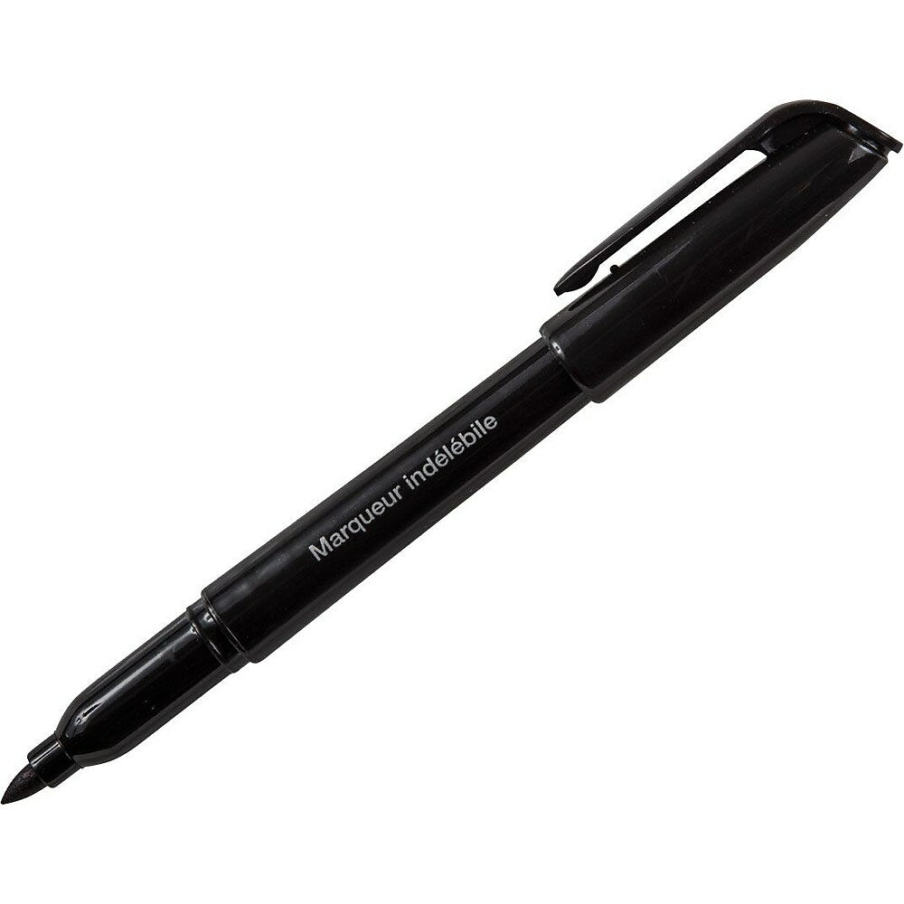 Staples Permanent Markers - Fine Tip - Black - 12 Pack