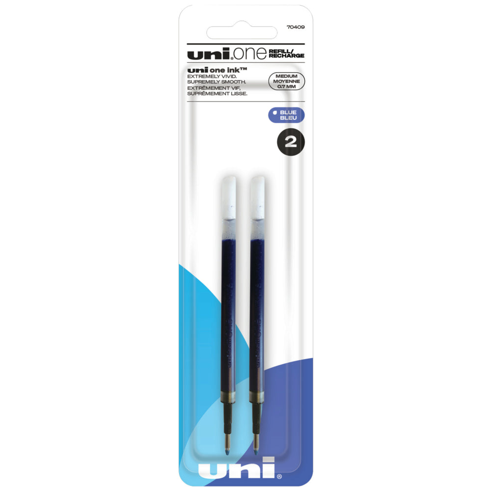 uni-ball one Retractable Gel Pen Refills - Medium Point (0.7mm) - Blue - 2 Pack