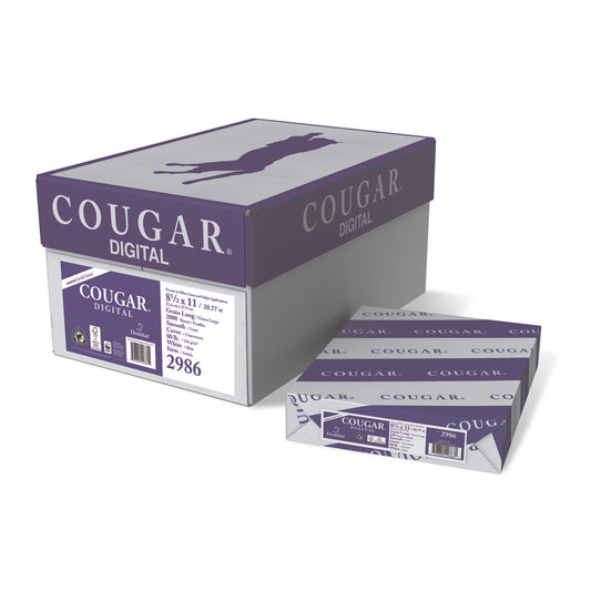 COUGAR Digital Smooth Cover Paper - 8.5"x11" - 80lb - 98 Bright White - 250 Sheets