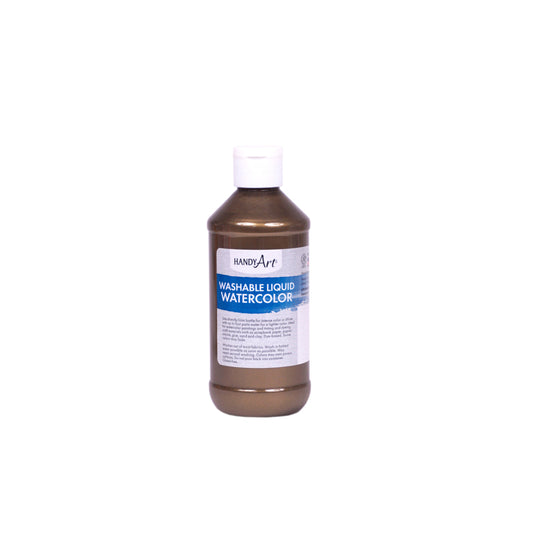 Handy Art Washable Metallic Liquid Watercolors - Brass - 237 mL