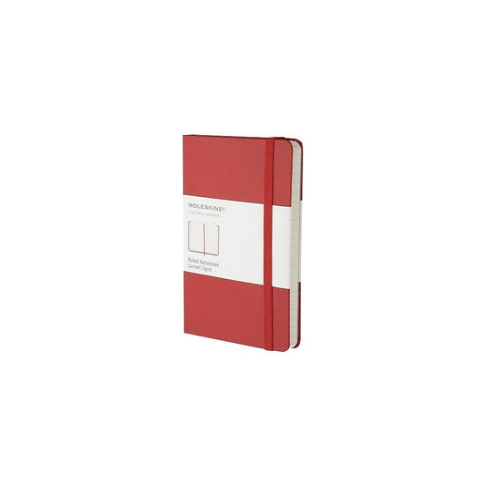 Moleskine Classic Red Hard Cover Pocket Ruled Notebook, 3-1/2" x 5-1/2"