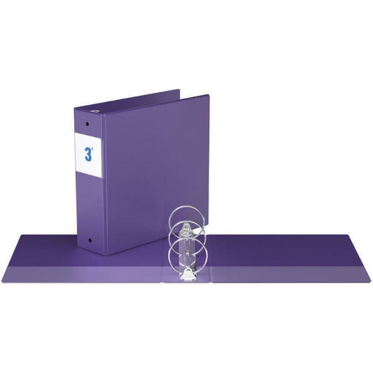 Classeur à anneaux ronds Davis Group, 3", violet.