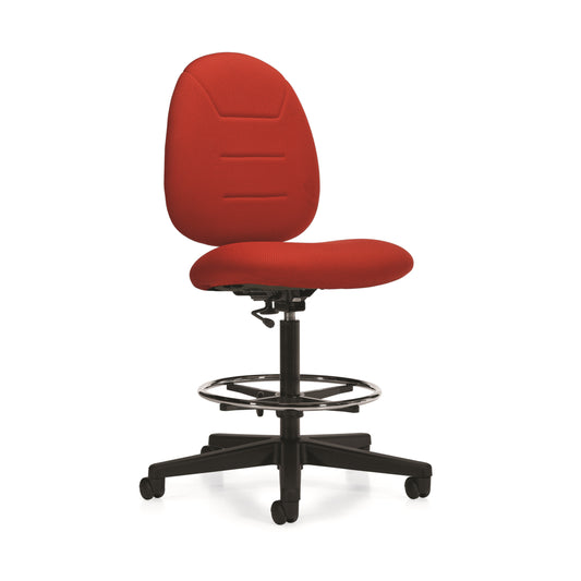 Global ErgoComfort Armless Low Back Drafting Task Stool - Red