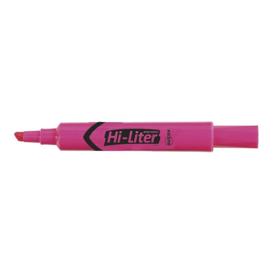 Avery Hi-Liter Chisel Tip Highlighters - Pink - 12 Pack