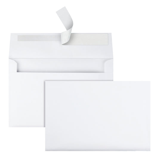 Enveloppes autocollantes Quality Park pour cartes de vœux et invitations – 14,5 cm de largeur x 21,5 cm de longueur – Blanc – Paquet de 100