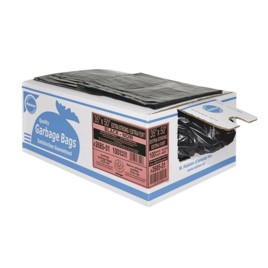 Ralston 2600 Series EcoLogo Industrial Garbage Bags - Extra Strong - 35" x 50" - 100 Pack