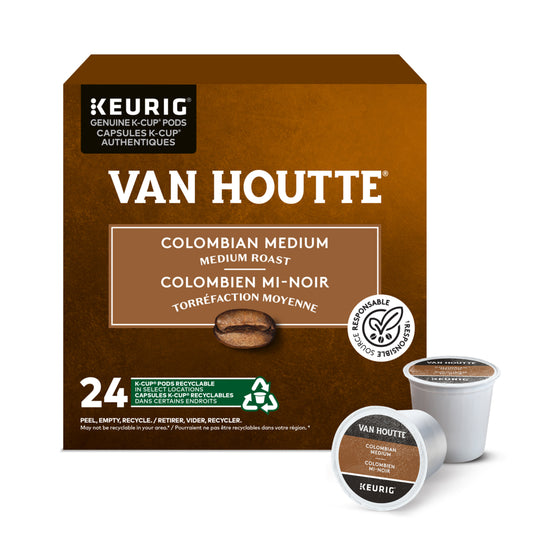Van Houtte Colombian Medium - Medium Roast - K-Cup Coffee Pods - 24 Pack