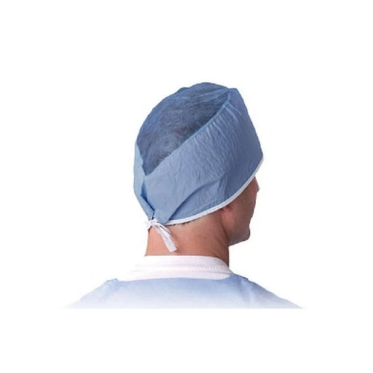 PRIMED Universal Non-Sterile Latex-Free Surgeon's Cap - Blue - PSB Material - Single-Use - 100 Pack