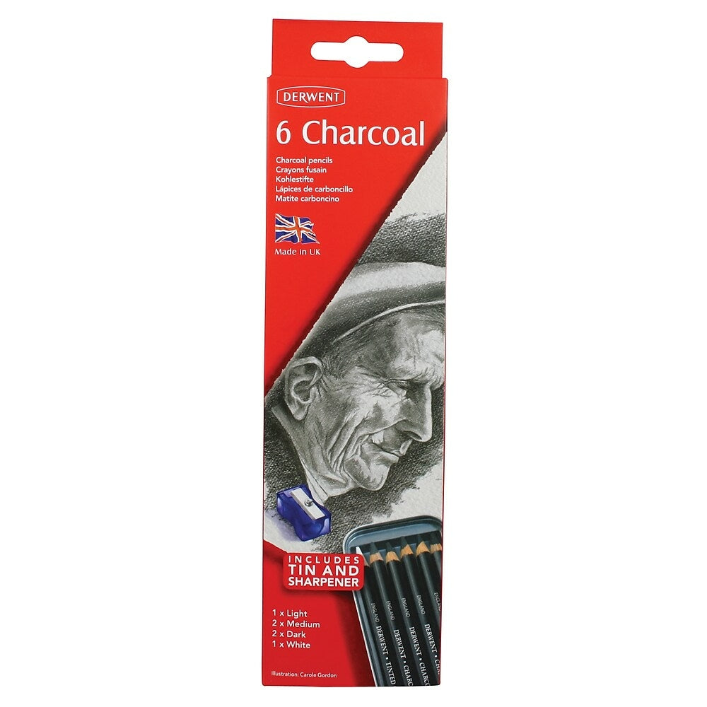 Boîte de 6 crayons fusains Derwent