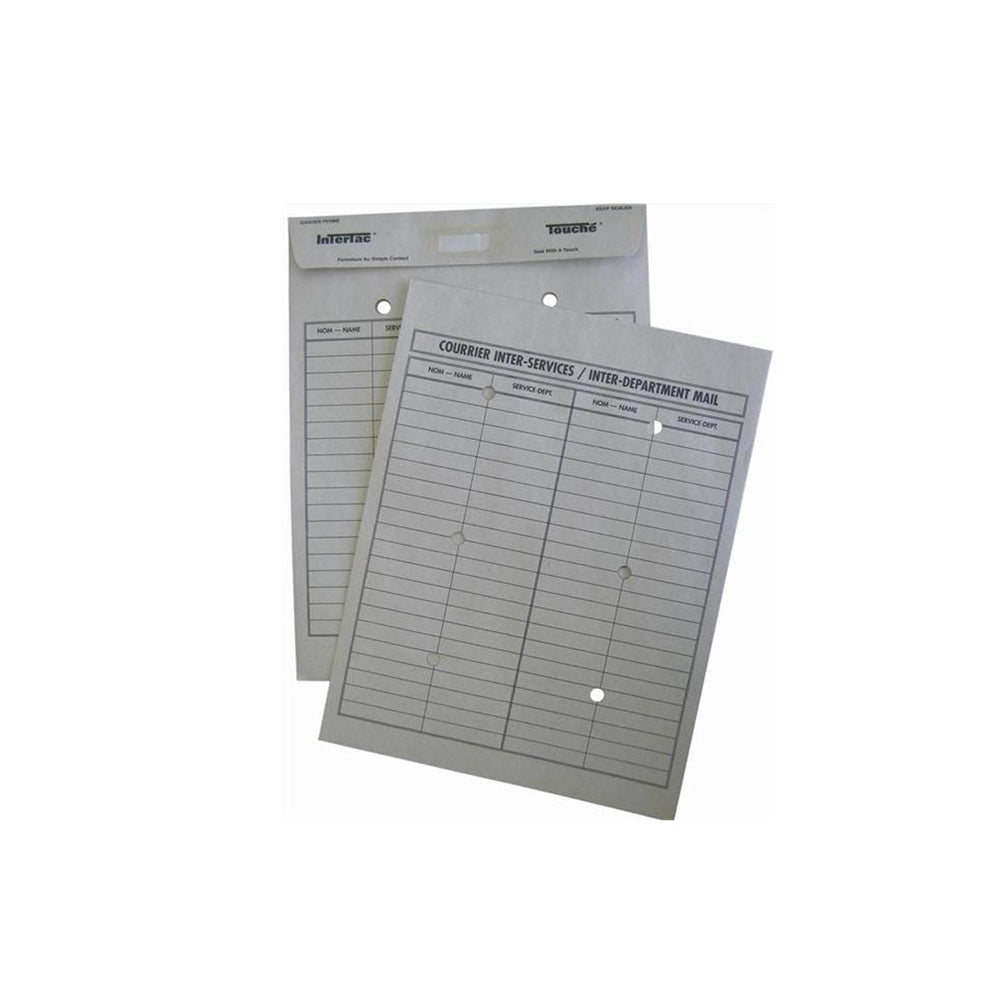 Enveloppes interservices réutilisables Supremex Inter-Tac avec bande adhésive – 32 lb – 10 po x 13 po – Naturel – Paquet de 25