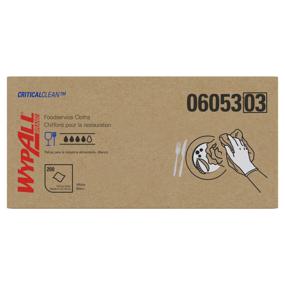 WypAll CriticalClean Foodservice Cloths - Quarterfold - White