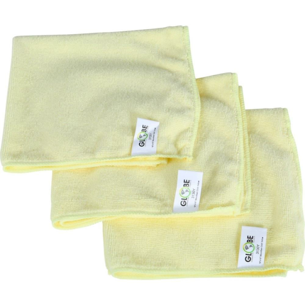Chiffons en microfibre Globe Commercial Products – Jaune – Paquet de 10