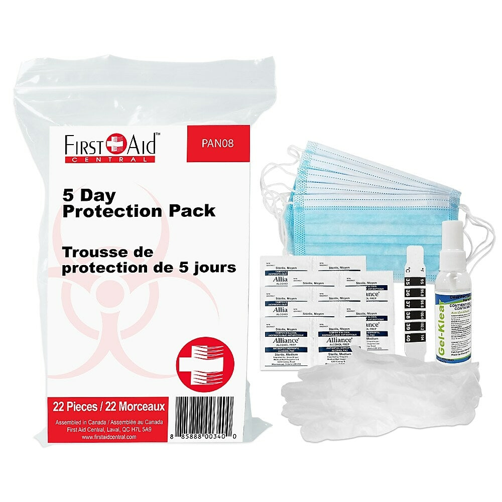 Pack de protection pandémique de 5 jours de First Aid Central