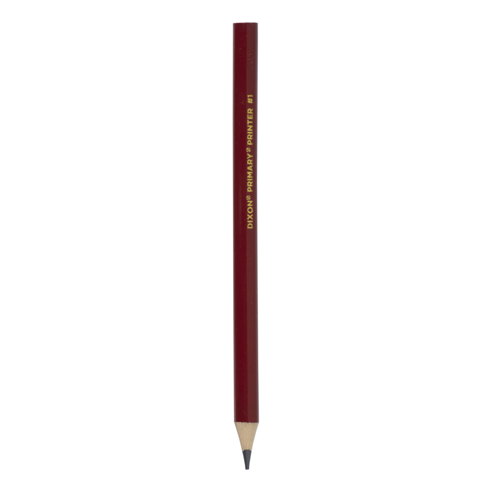 Dixon Primary Printer Pencil - #2 - Pre-Sharpened - Red - 12 Pack