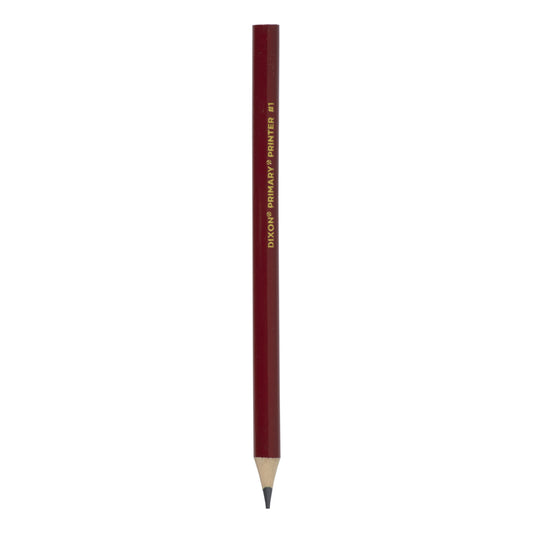 Dixon Primary Printer Pencil - #2 - Pre-Sharpened - Red - 12 Pack