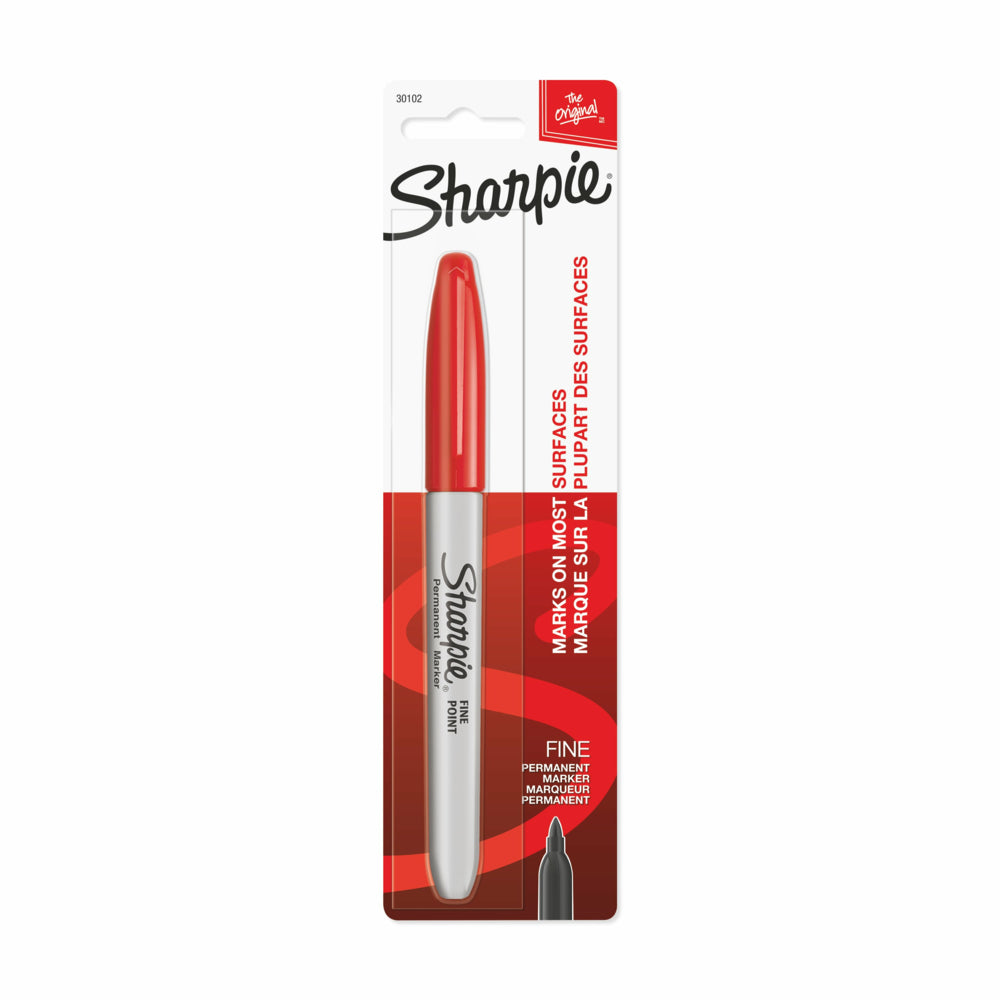 Marqueur permanent Sharpie - Pointe fine - Rouge