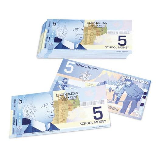 Learning Resources Canadian $5 Bills - Play Money, 100/pkg