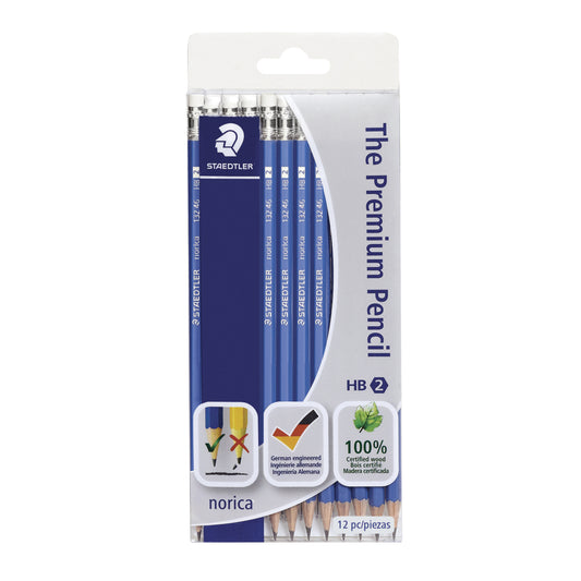 Crayons Staedtler Norica Premium - Crayons à mine HB n° 2 en bois - Lot de 12