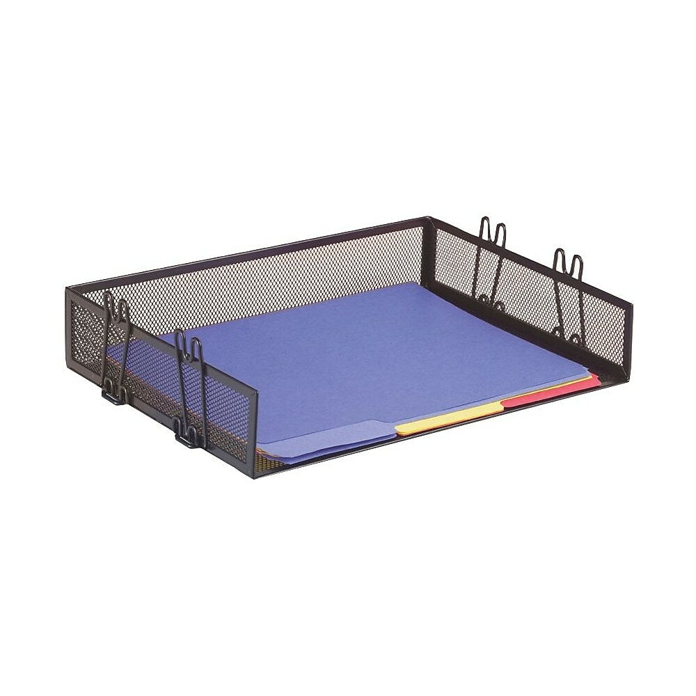 Staples Metal Mesh Stackable Tray - Letter Size - Black