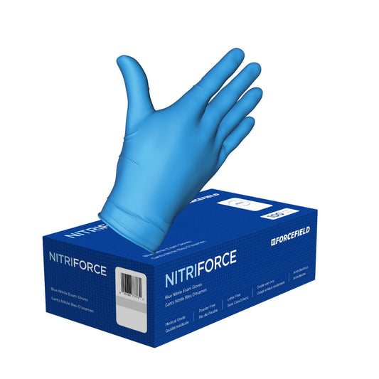 Gants médicaux Forcefield en nitrile non poudrés - XL - Paquet de 100