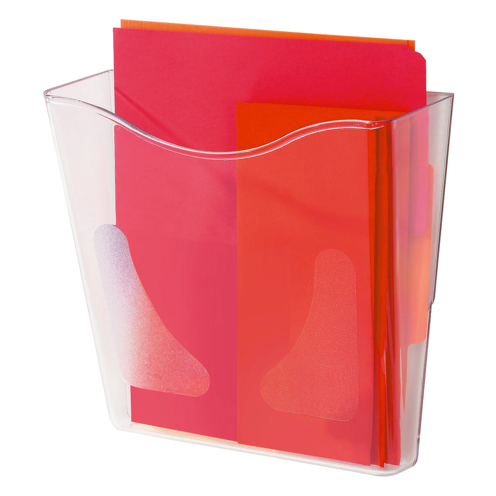Deflecto Euro-Style Portrait DocuPocket Wall File - Smoke