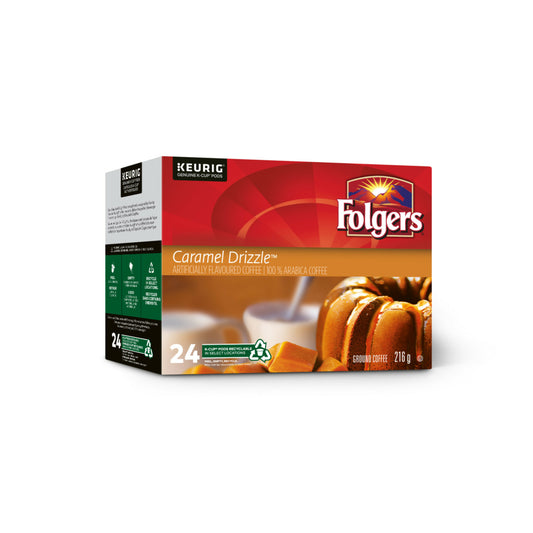 Capsules K-Cup Folgers Gourmet Selections Caramel Drizzle - Torréfaction légère - Paquet de 24
