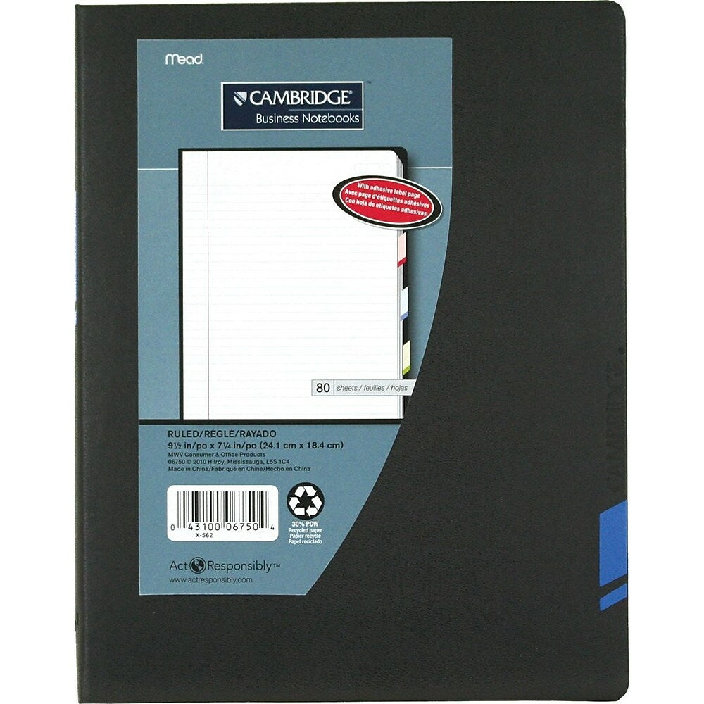 Cahiers d'affaires Cambridge Tab, 9-1/2" x 7-1/4", 160 pages