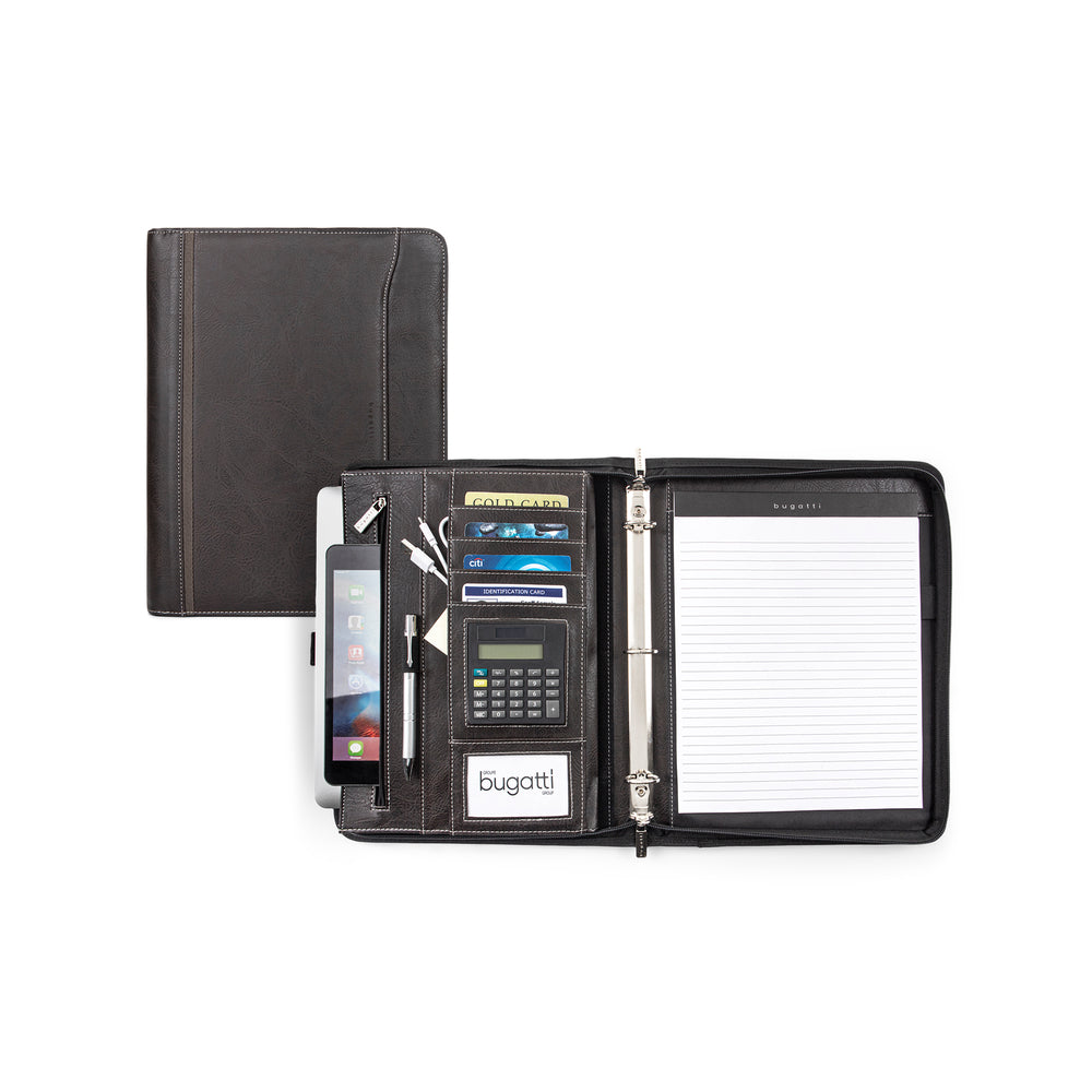 Bugatti Valentino Ring Binder Synthetic/Canvas (RGB1109-BROWN)