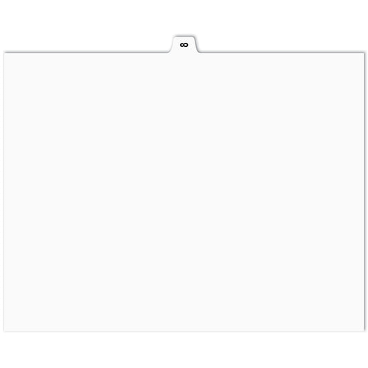 Apak Numerical Index Tabs - #8 - White - 8 1/2" x 11" - 1/15th Cut - 110 lb. - Unpunched - 25 Pack