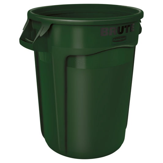 Rubbermaid Brute Seamless Container Waste Receptacle - 32 Gallons - Medium - Green