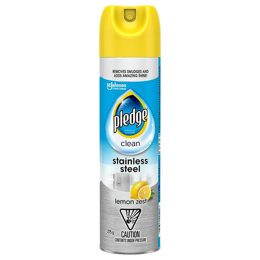 Pledge Stainless Steel Cleaner and Polish Aerosol - Lemon Zest - 275g