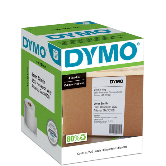 Étiquettes d'expédition DYMO LabelWriter, grandes, 4" x 6", 220 étiquettes