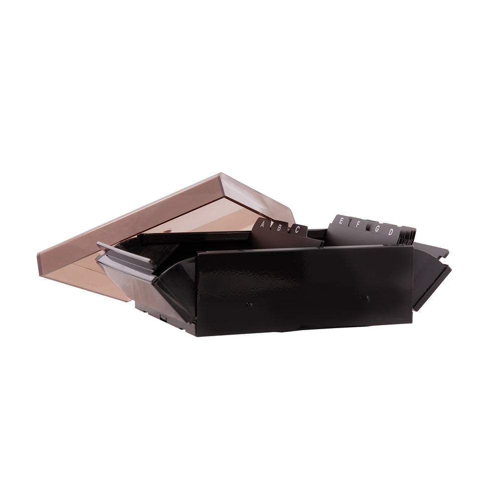 Westcott Business Card File with Lid - 400 Card Capacity - Smoke