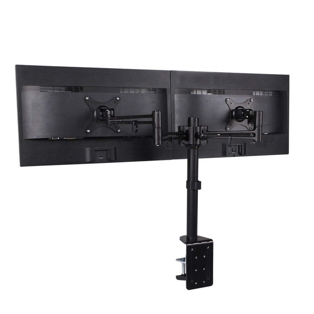 Exponent Dual Arm Desktop Monitor Mount - C-Clamp Mounting - Black