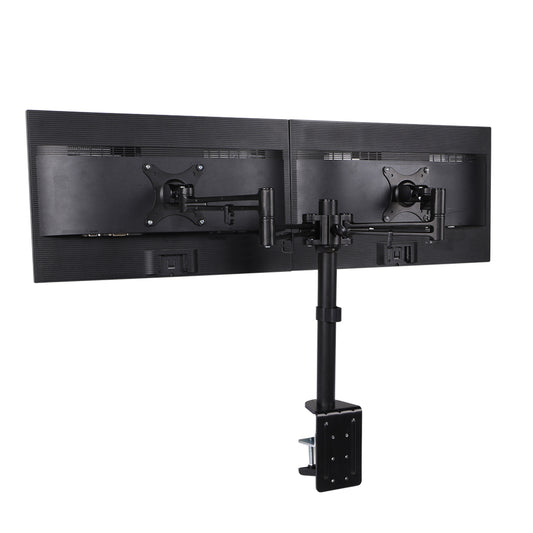 Exponent Dual Arm Desktop Monitor Mount - C-Clamp Mounting - Black