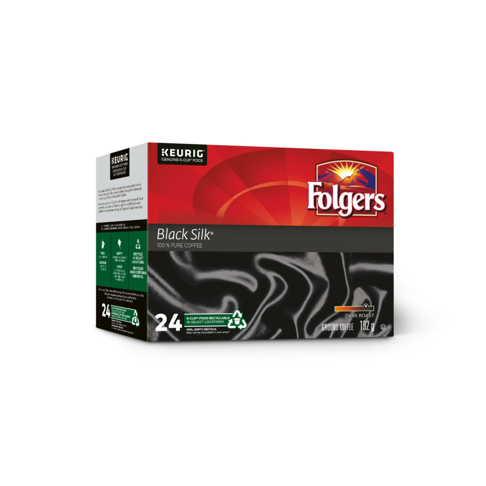 Capsules K-Cup Folgers Gourmet Selections Black Silk – Torréfaction foncée – Paquet de 24