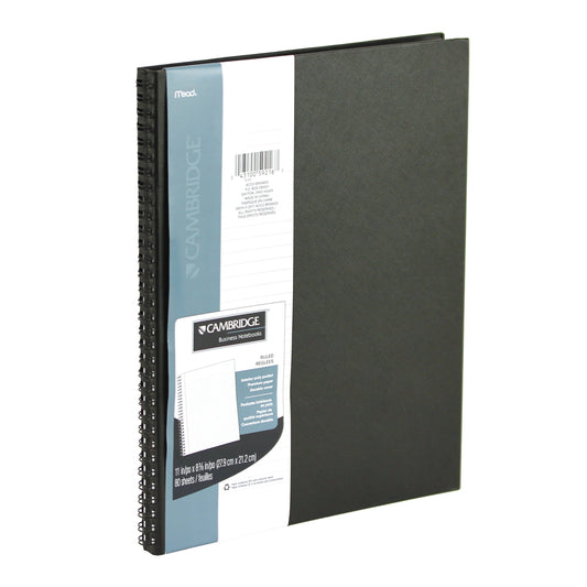 Cambridge Hard Cover Notebook - 11" x 8 1/2" - Black