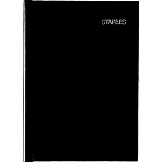 Staples Undated Hardbound Daily Planner - Black - 5-1/8" x 7-1/2" - Bilingual