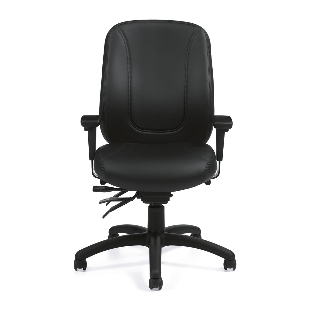 Bureaux à emporter - Fauteuil multi-bascules à dossier haut Overtime Luxhide - Noir