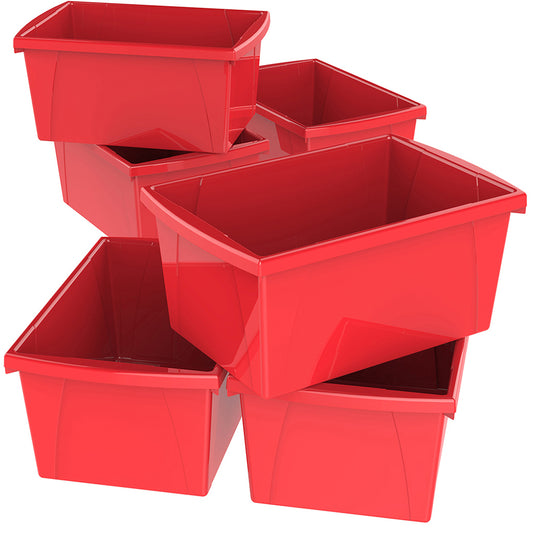 Storex Classroom Storage Bin, 21L - Red