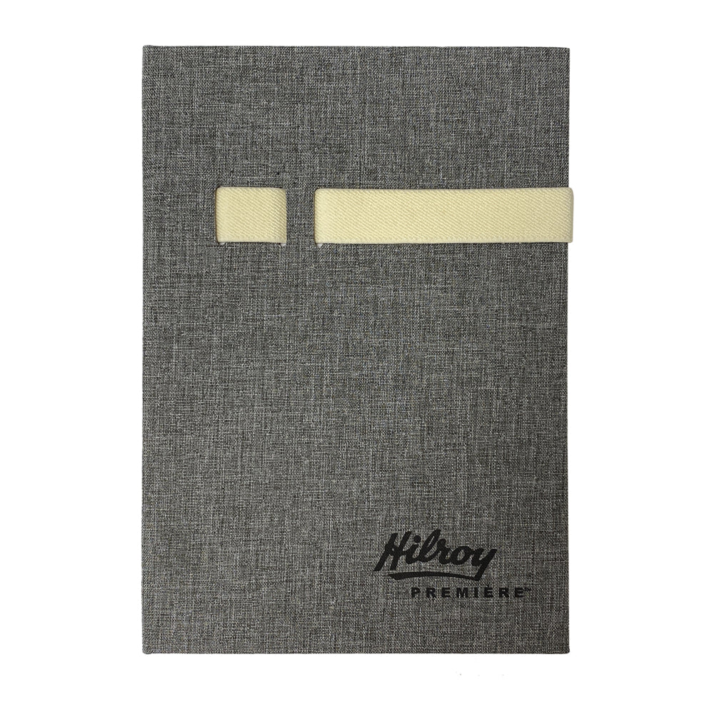Journal Hilroy Premiere Bungee - 8-1/2" x 6" - 192 pages - Gris/Crème